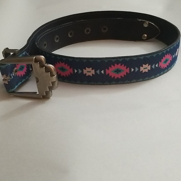 Southwestern Print Boho Blue & Pink Waist Belt - Picture 2 of 7